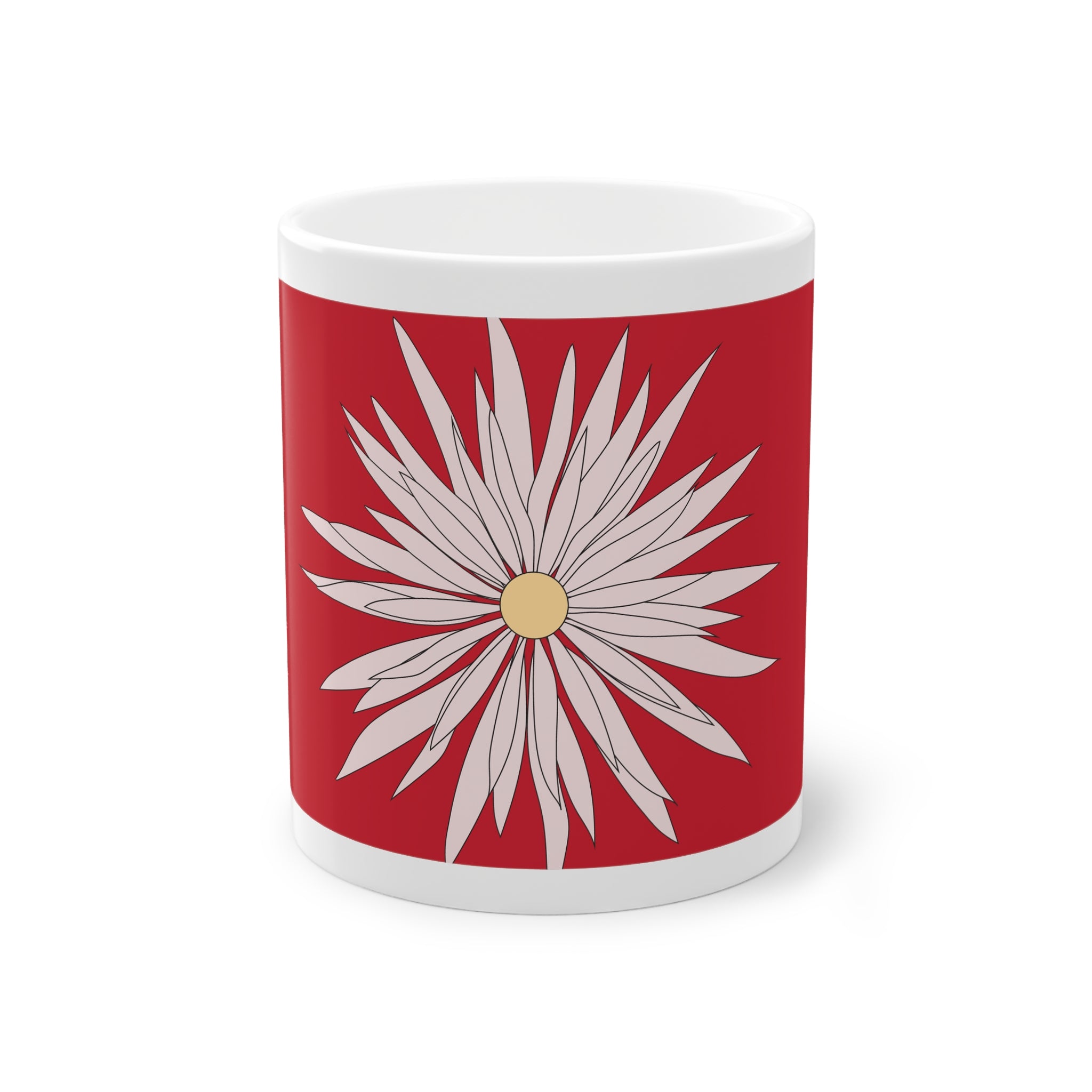 Flower  White Accent Mug, 11oz