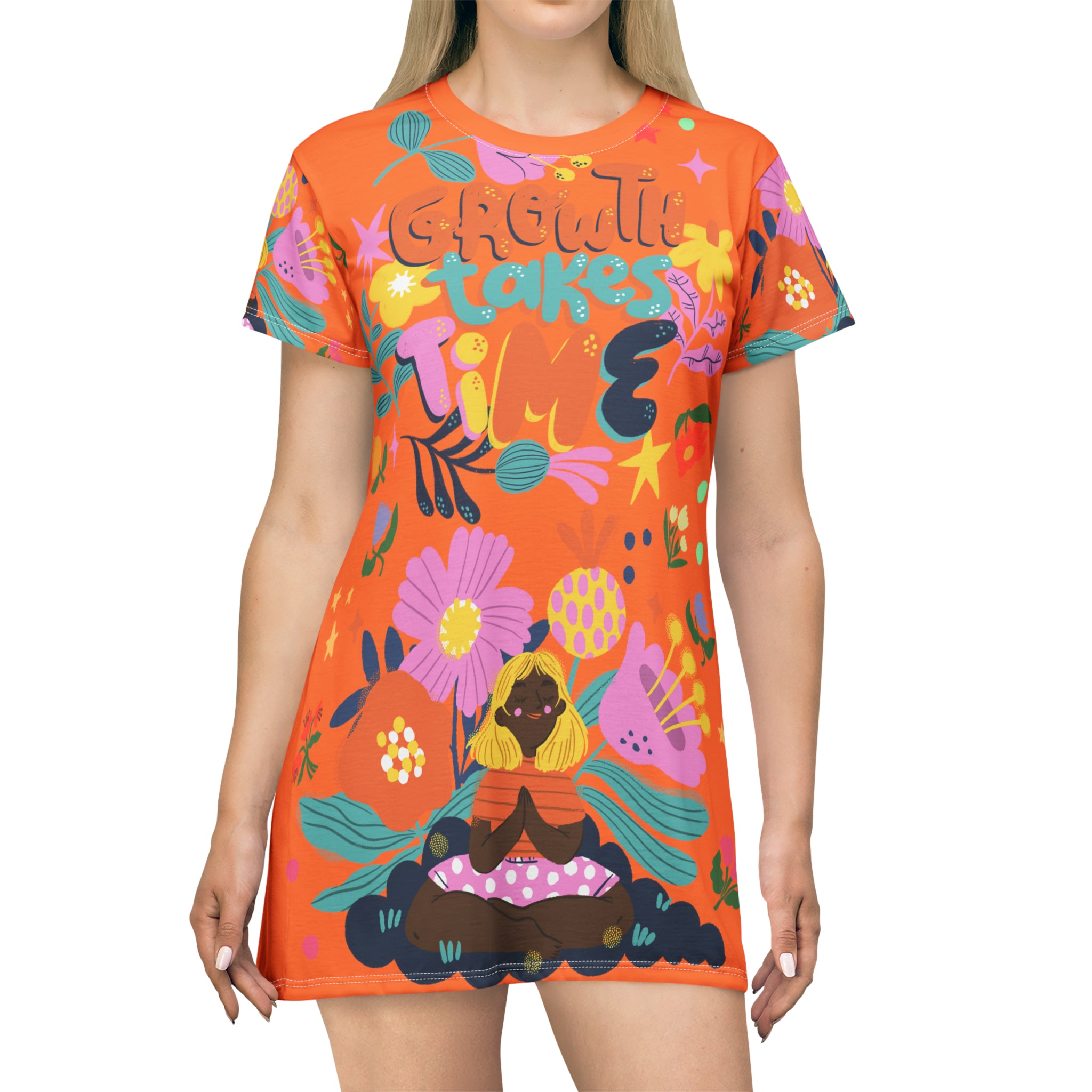 Summer Flowers T-Shirt Dress (AOP)