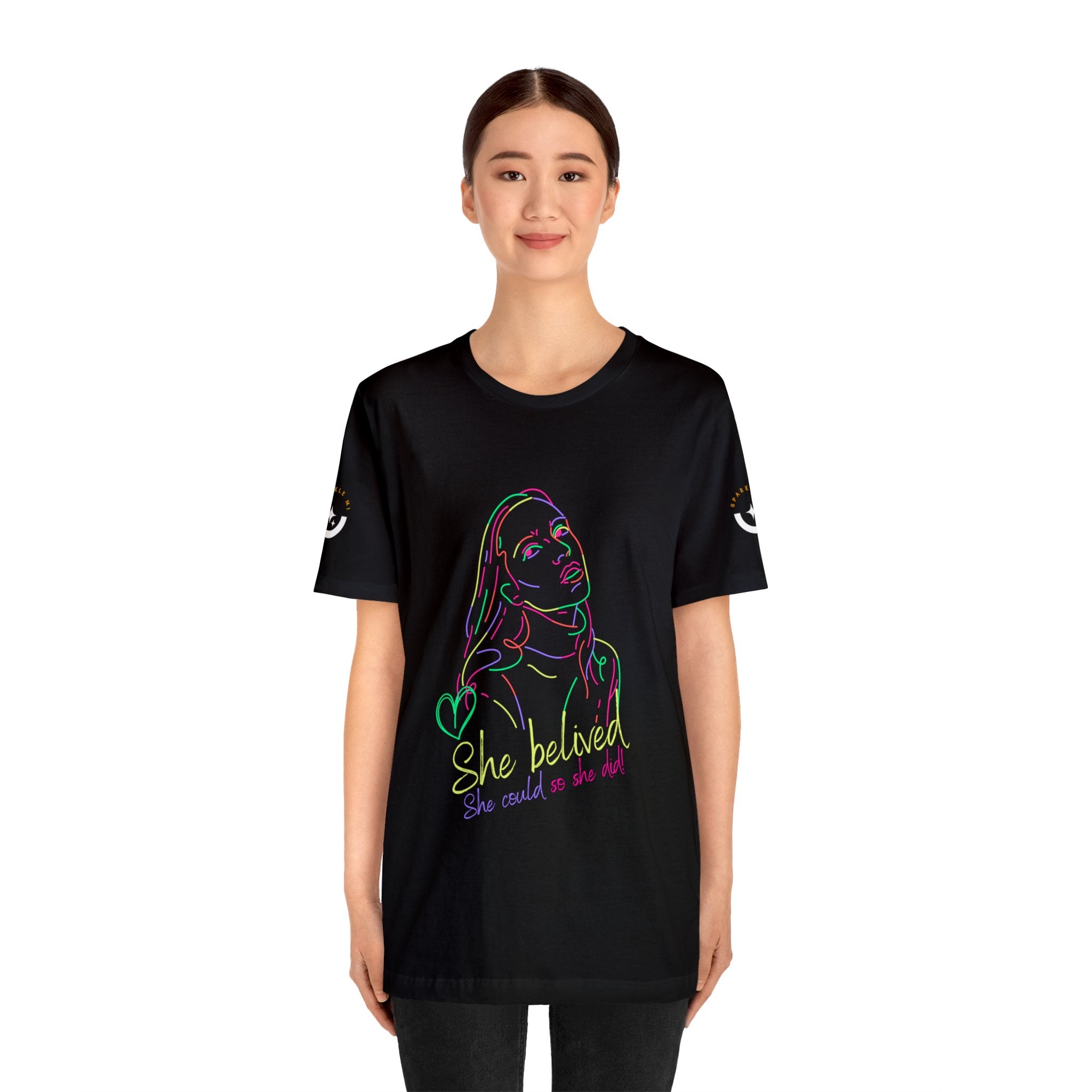 Eco-Friendly Women's Tee | Dark with Glow | German Made | Luxury Sparkle Collection