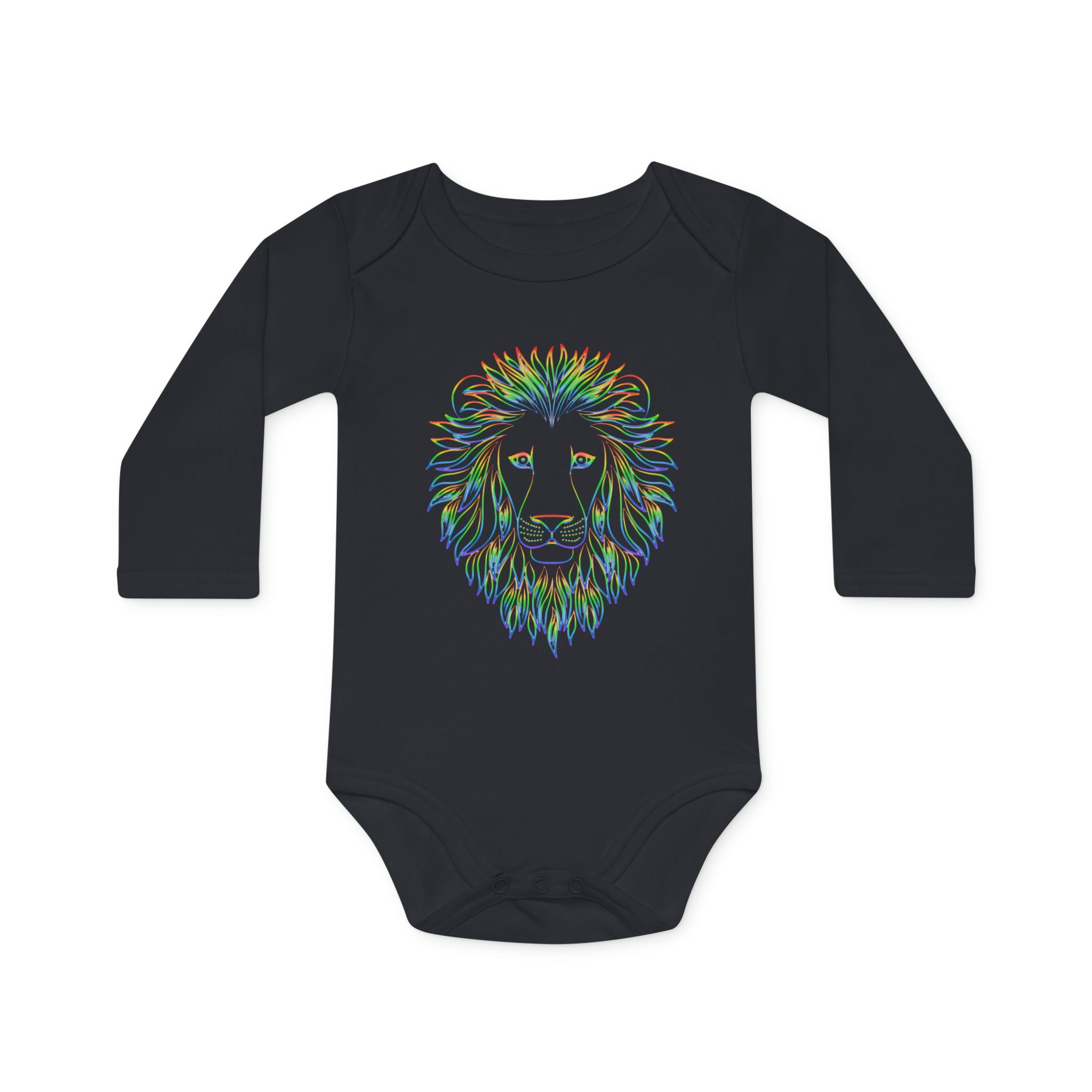 Enchanted Organic Cotton Baby Bodysuit with Luminous Lion Design